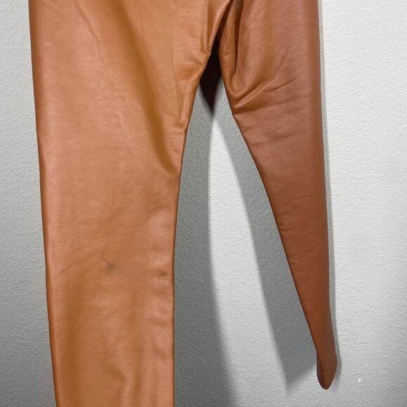Calzedonia Womens Medium Thermal Faux Leather Leggings Brown Pull On - Picture 8 of 11